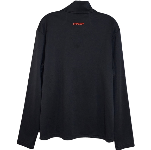 Spyder Prospect Zip Quarter Zip T Neck Pullover In Black/Red Logo Mens Size L - Picture 5 of 9